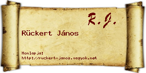 Rückert János névjegykártya