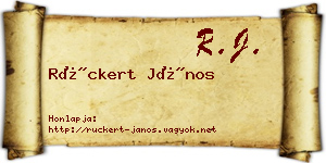 Rückert János névjegykártya